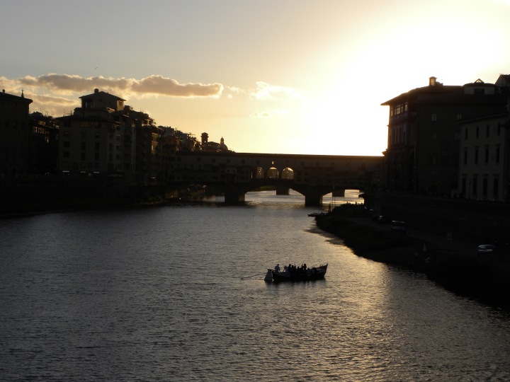 Sonnenuntergang am Arno