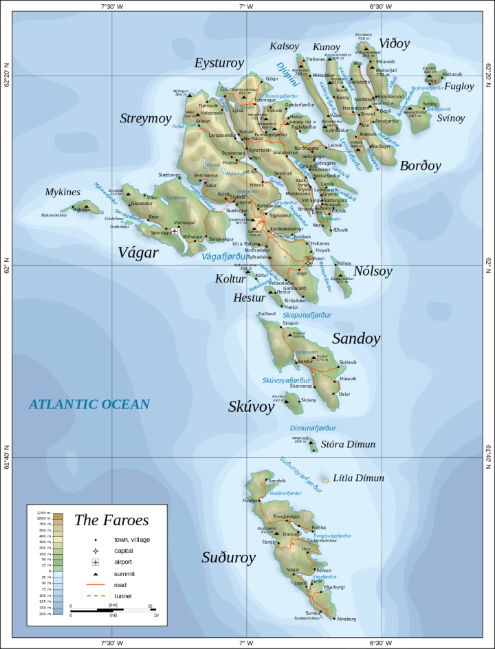 Färöer-Inseln_Landkarte_Reiseroutenplanung