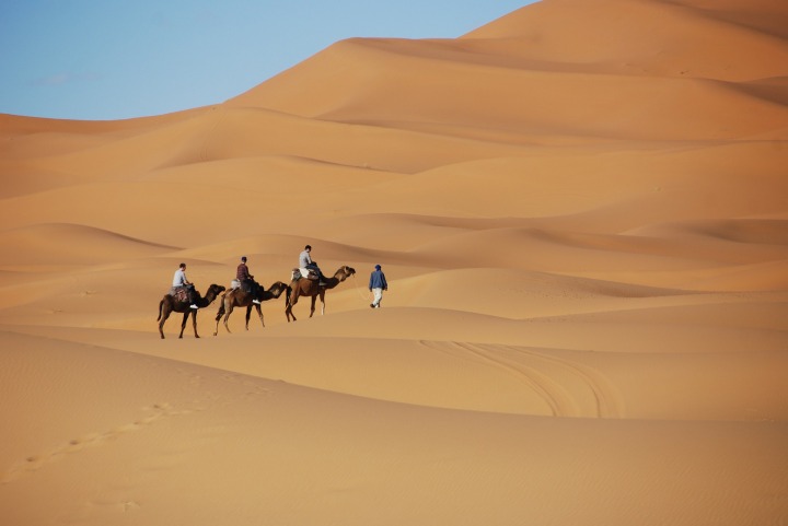 Kamelritt durch die Wüste Marokkos